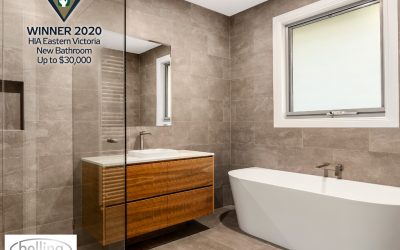 Spring Homes Winner of ‘New Bathroom up to $30k’ award for Eastern Victoria at 2020 HIA Awards